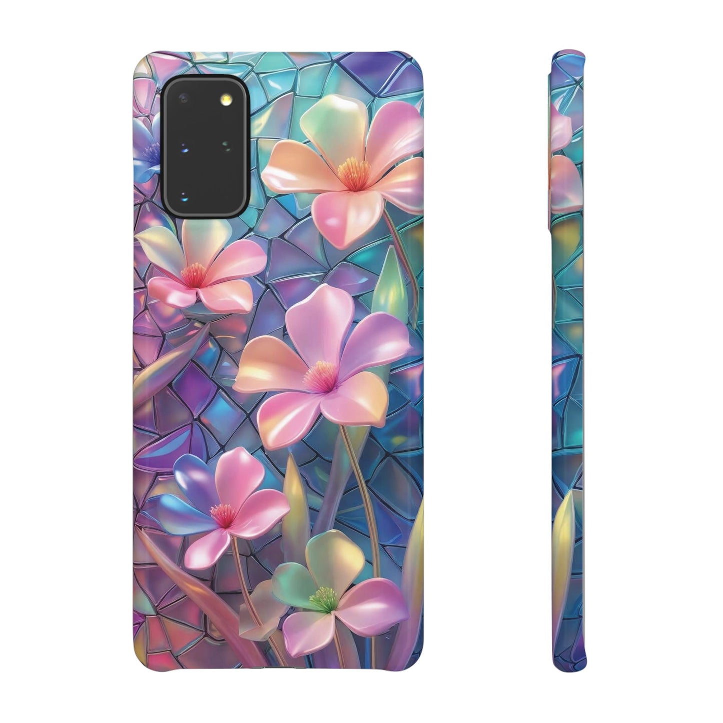Snap Case Elegante Florale Samsung Handyhülle mit 3D-Effekt