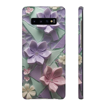 Snap Case Elegante Florale Samsung Handyhülle mit 3D-Effekt