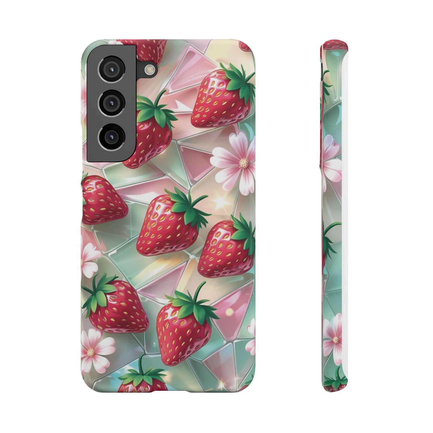 Snap Case Samsung Handyhülle - 3D Effekt Erdbeeren