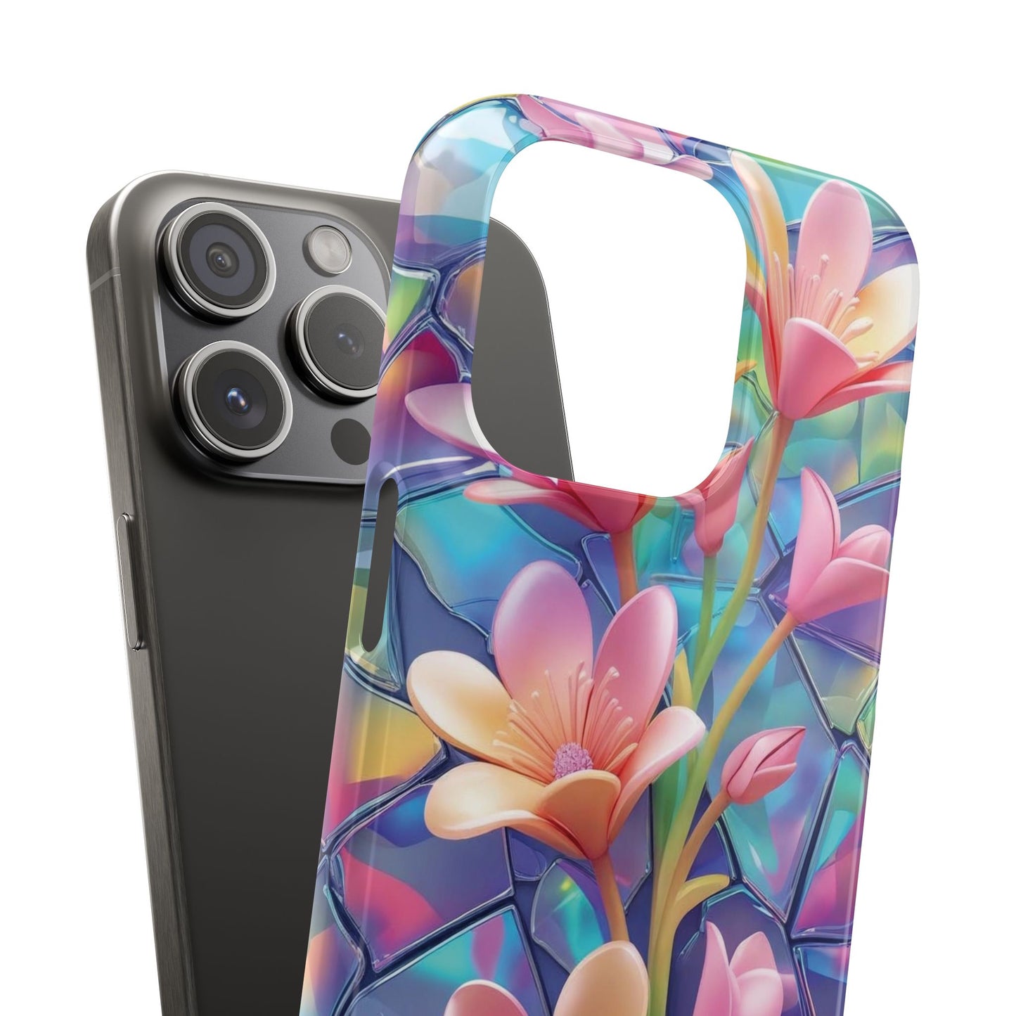 Snap Case Elegante Florale iPhone Handyhülle mit 3D-Effekt