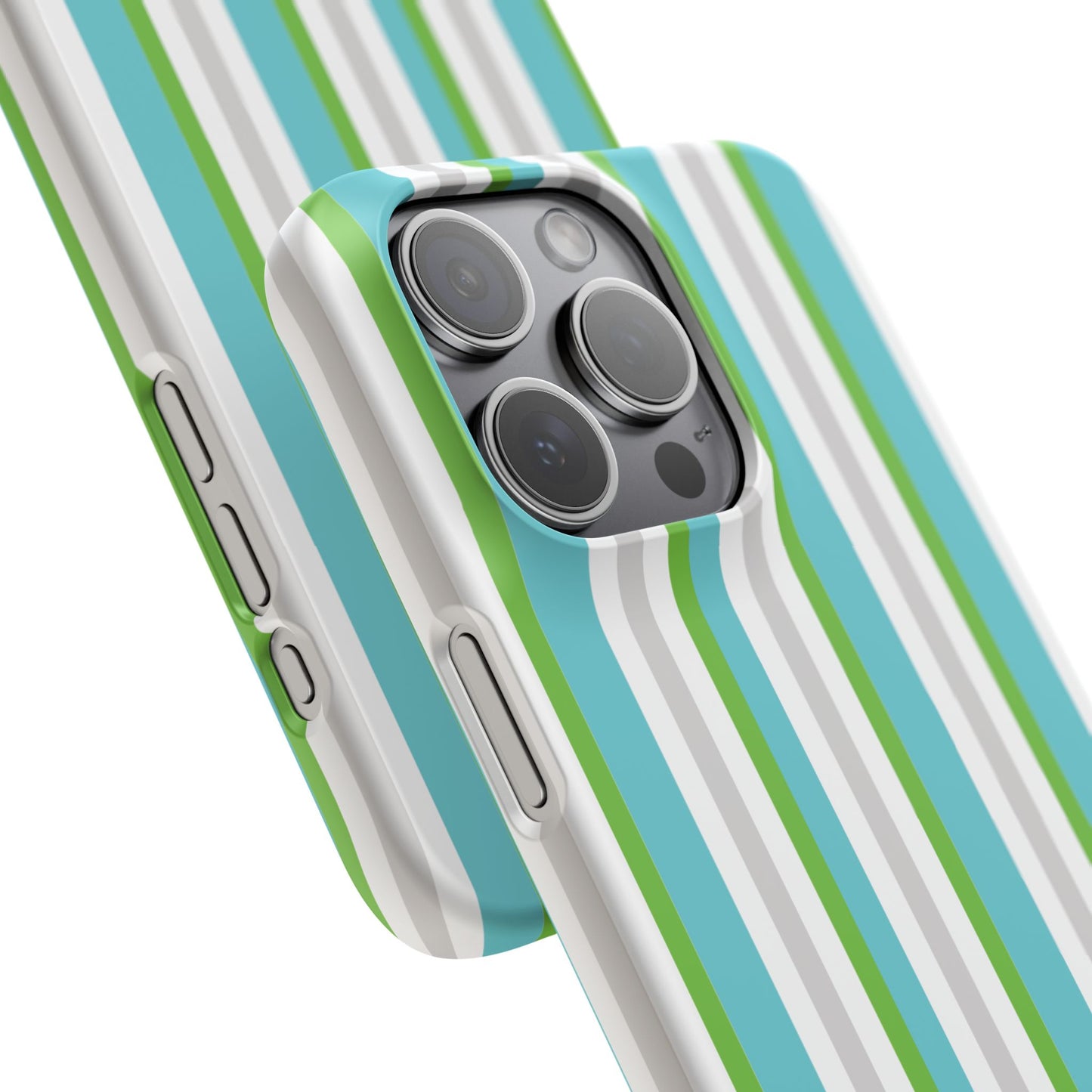 iPhone Snap Case - Modernes Abstraktes Design mit Grünen und Weißen Linien