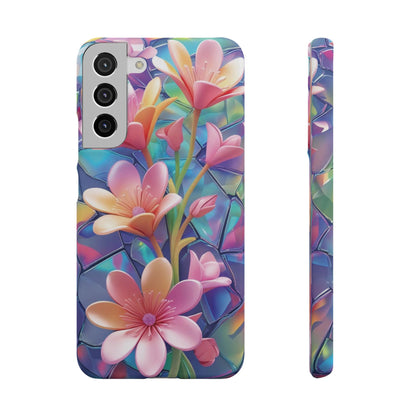 Snap Case Elegante Florale Samsung Handyhülle mit 3D-Effekt