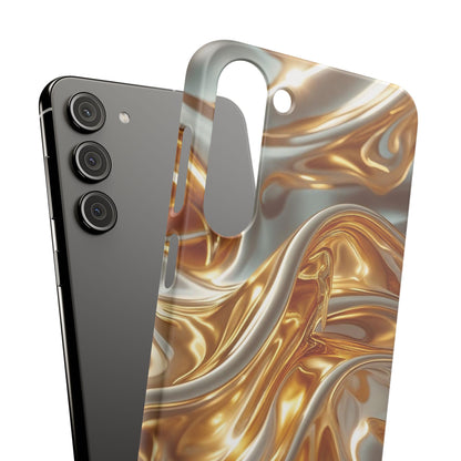 Snap Case Samsung Handyhülle – Gold Dynamic Liquid 3D Effekt