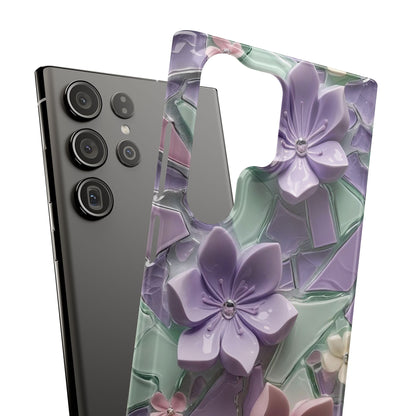 Snap Case Elegante Florale Samsung Handyhülle mit 3D-Effekt