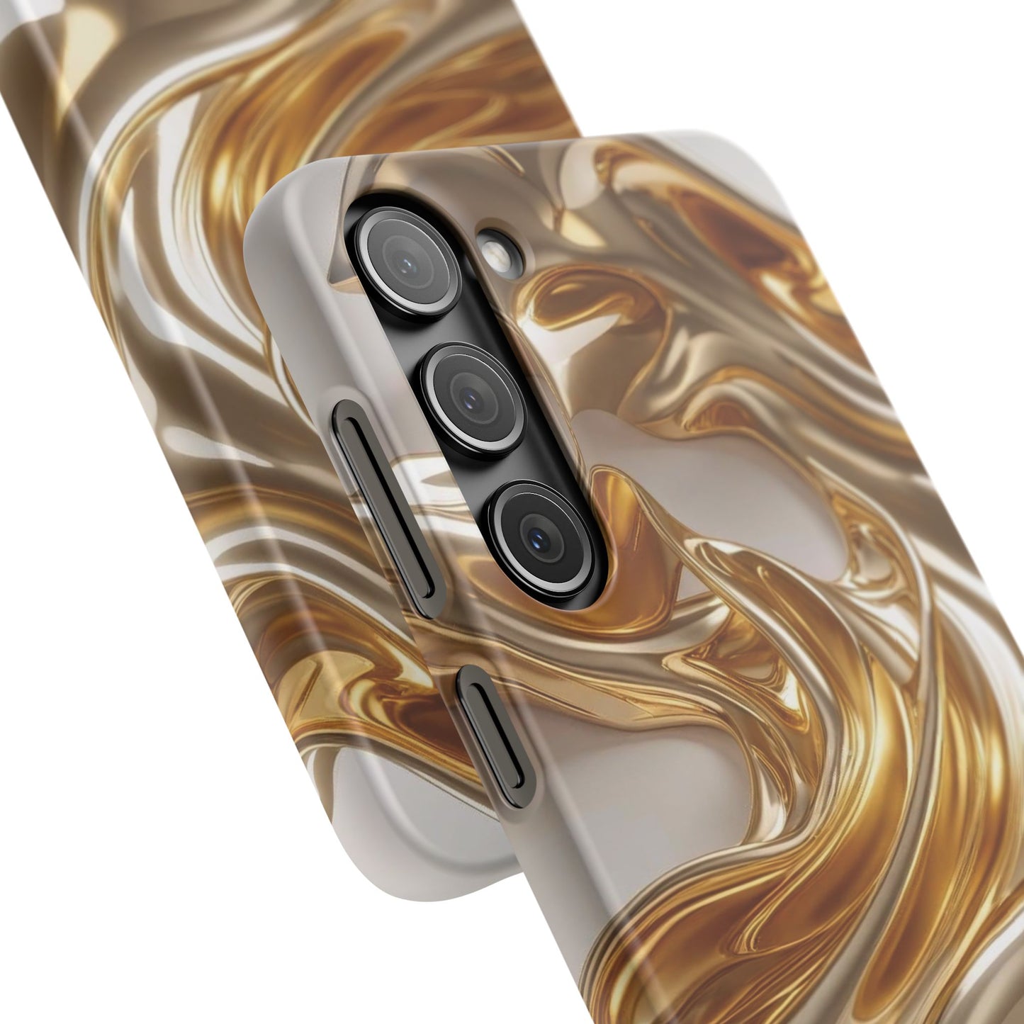 Snap Case Samsung Handyhülle – Gold Dynamic Liquid 3D Effekt