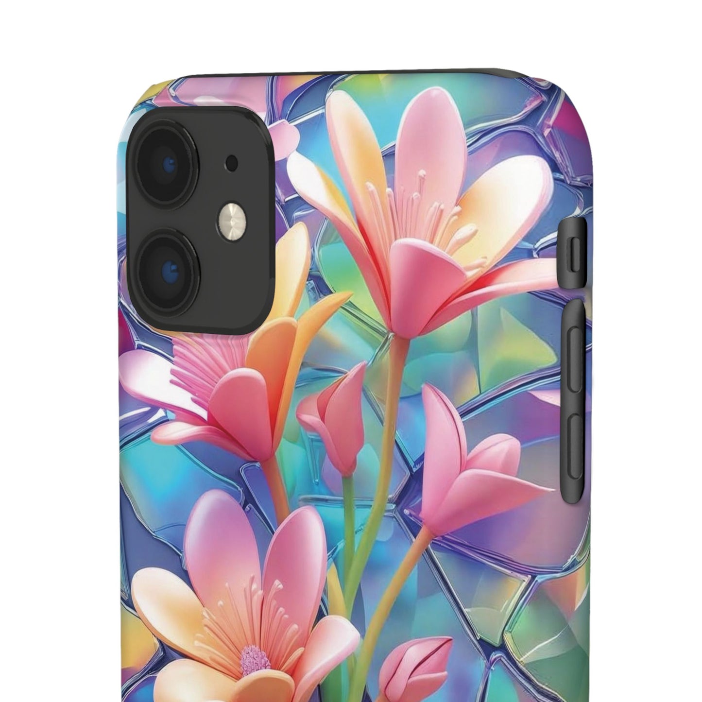 Snap Case Elegante Florale iPhone Handyhülle mit 3D-Effekt