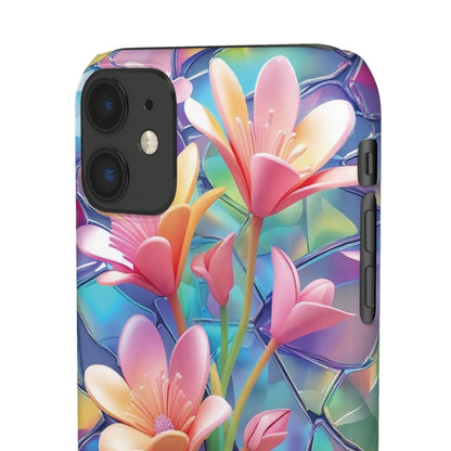 Snap Case Elegante Florale iPhone Handyhülle mit 3D-Effekt