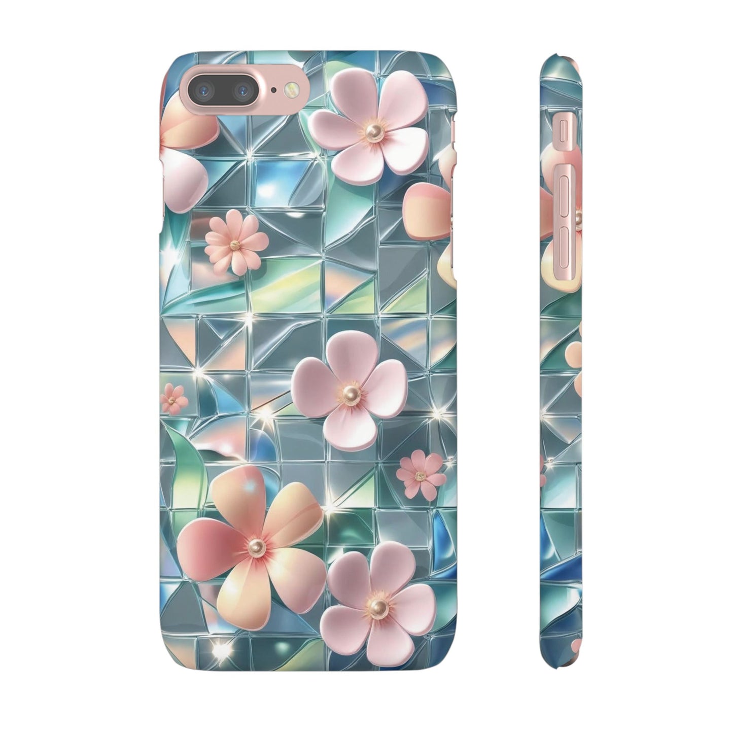 Snap Case iPhone Handyhülle mit 3D-Effekt Blumenmuster