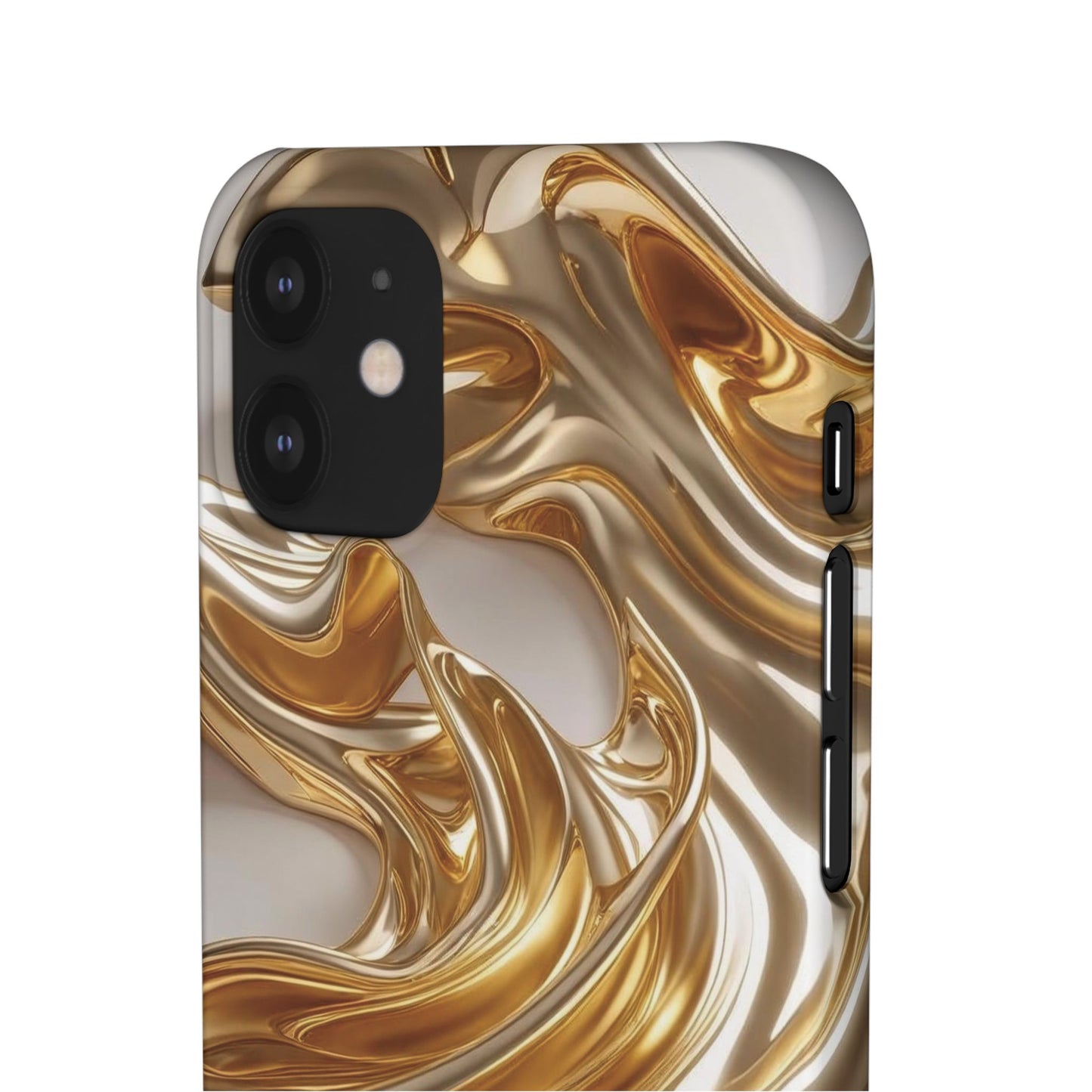 Snap Case iPhone Handyhülle – Gold Dynamic Liquid 3D Effekt