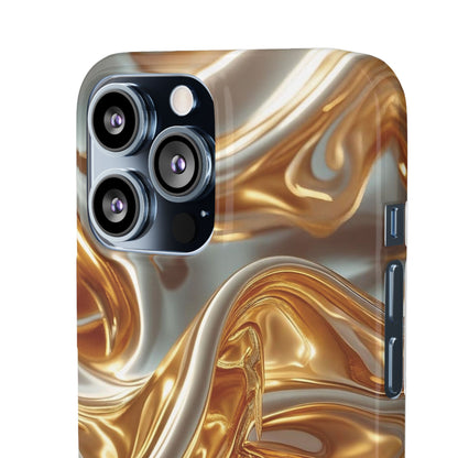 Snap Case iPhone Handyhülle – Gold Dynamic Liquid 3D Effekt
