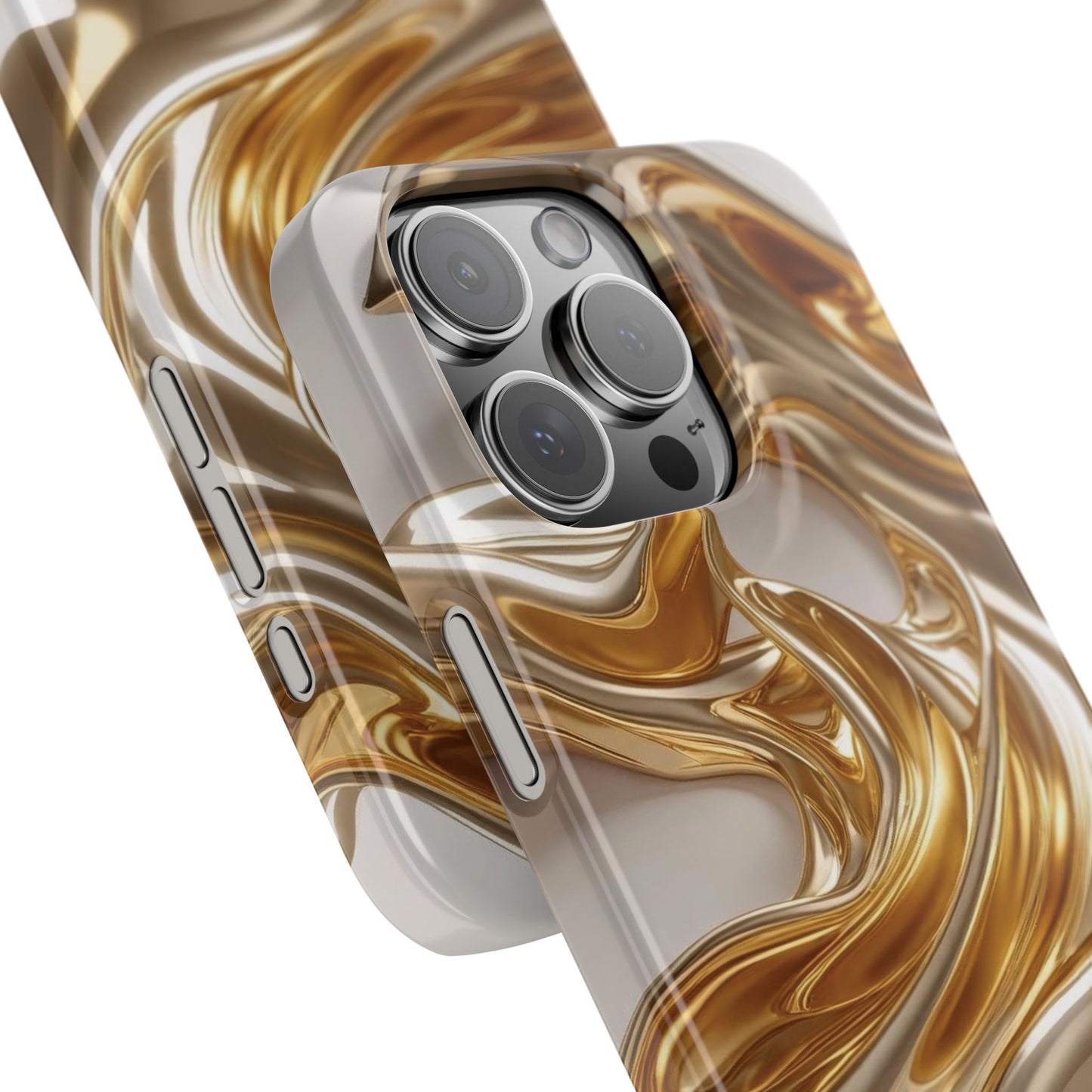 Snap Case iPhone Handyhülle – Gold Dynamic Liquid 3D Effekt