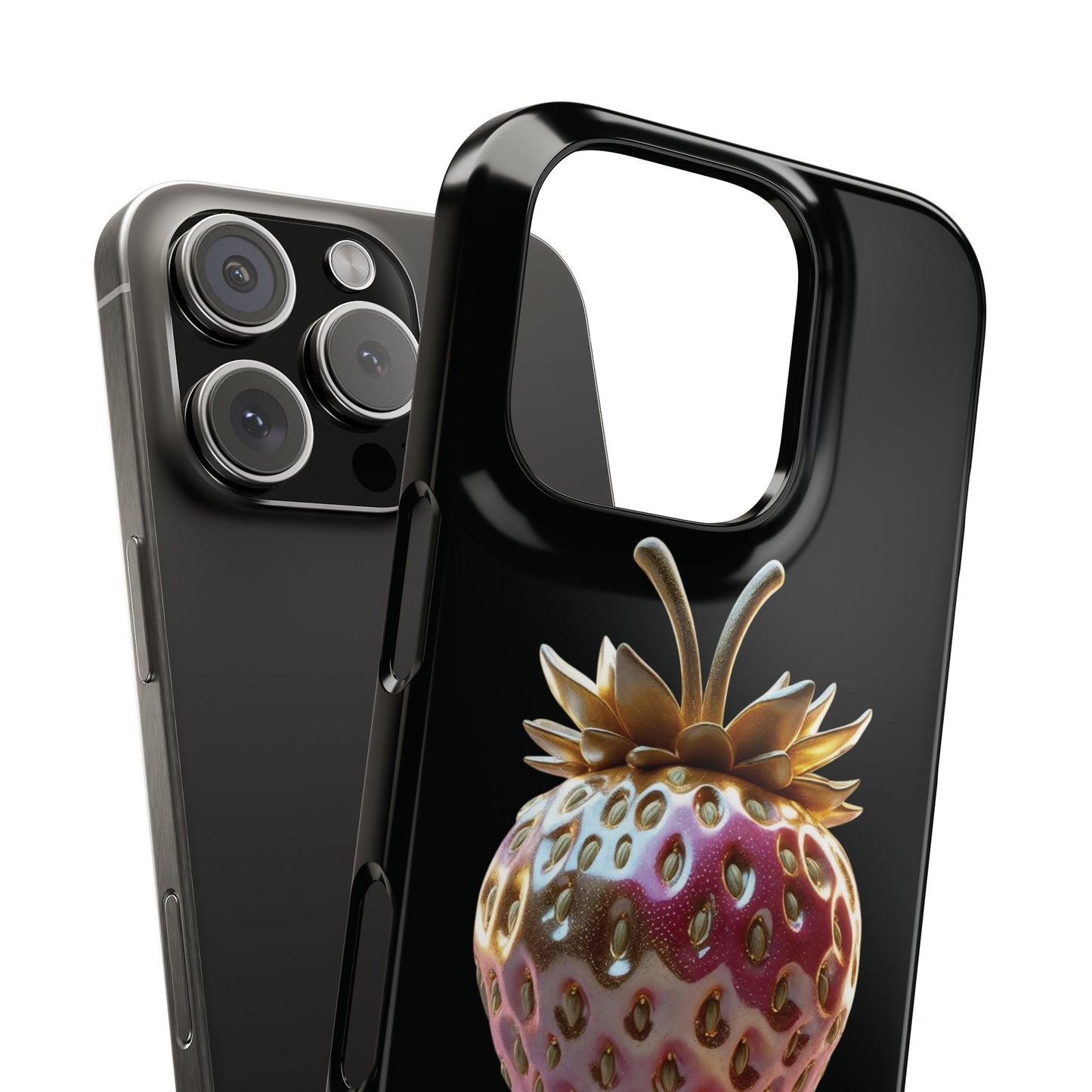 Snap Case iPhone Handyhülle - 3D Effekt Erdbeeren