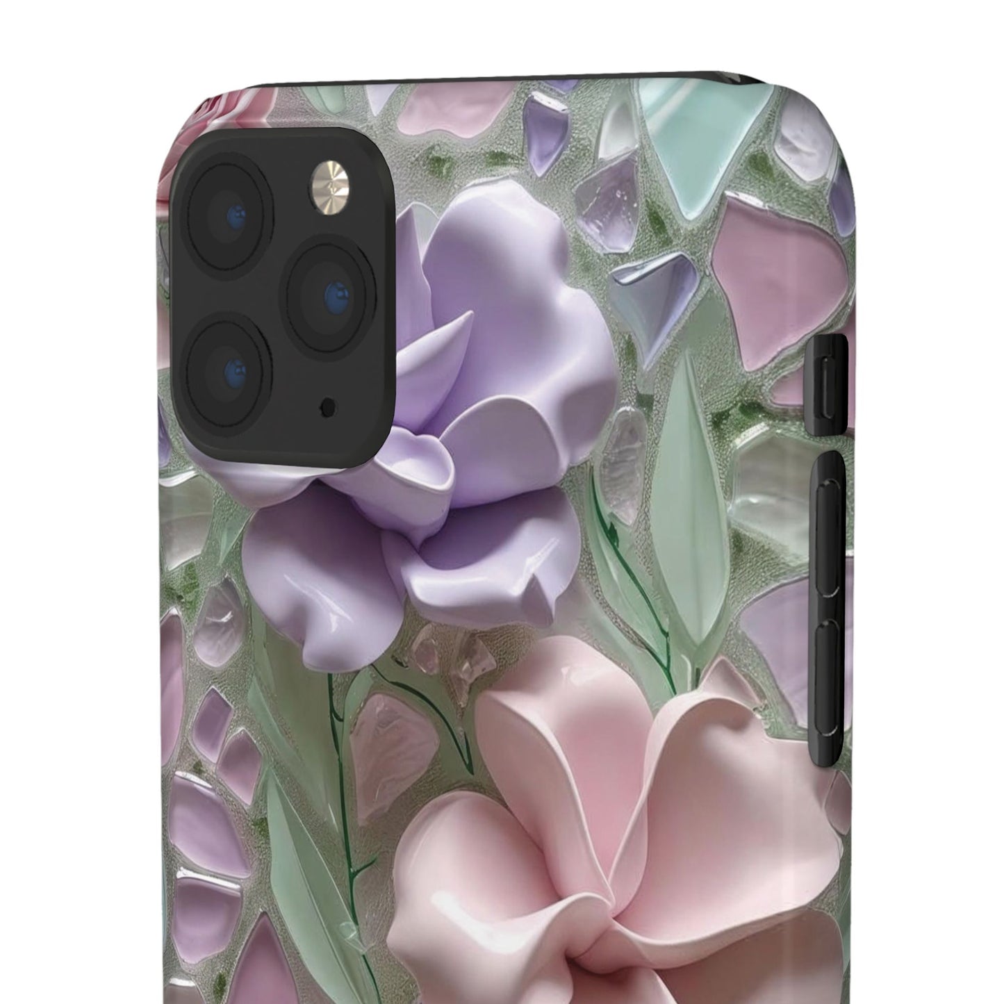 Snap Case Elegante Florale iPhone Handyhülle mit 3D-Effekt