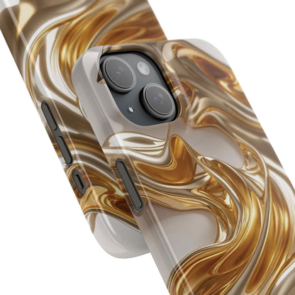 Snap Case iPhone Handyhülle – Gold Dynamic Liquid 3D Effekt