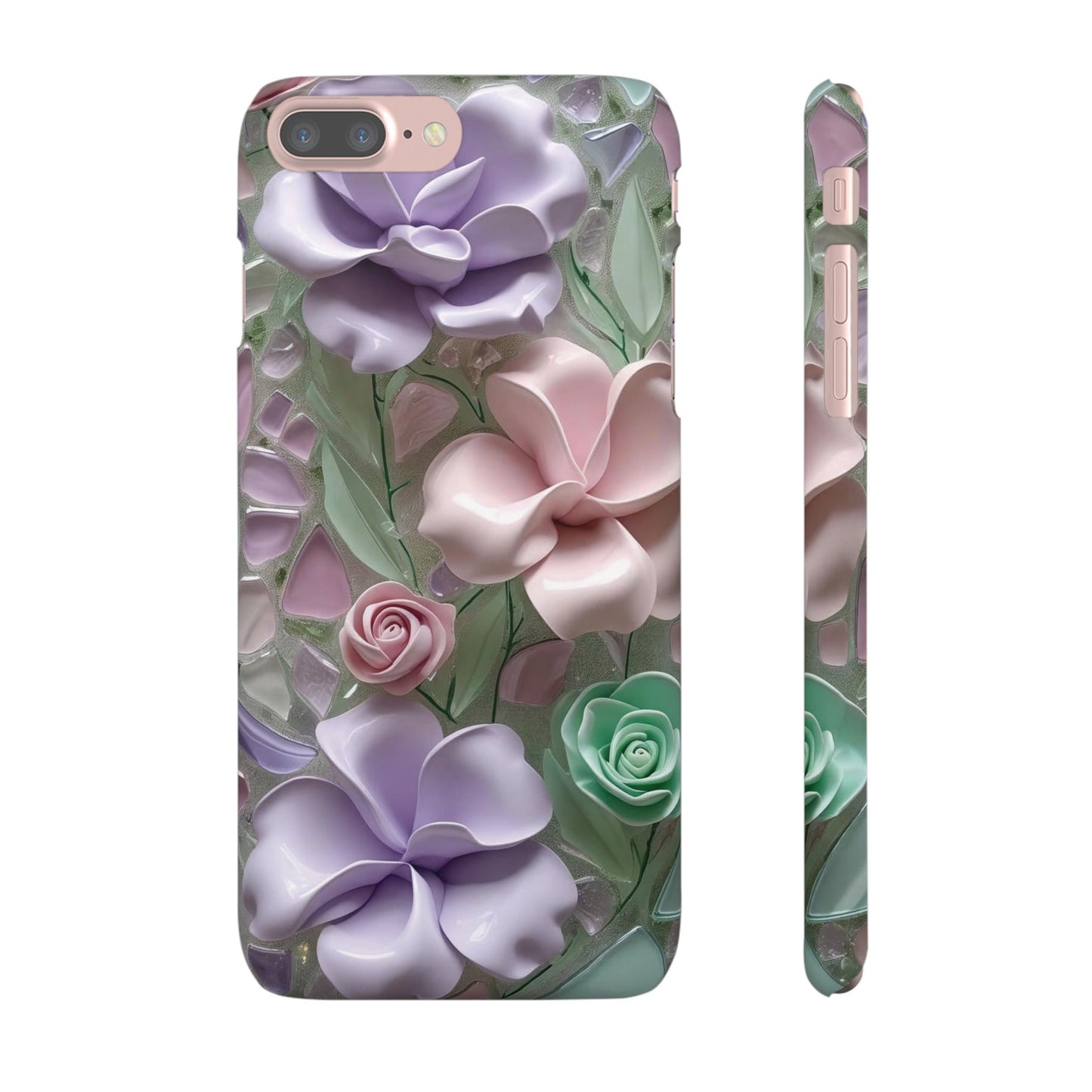 Snap Case Elegante Florale iPhone Handyhülle mit 3D-Effekt