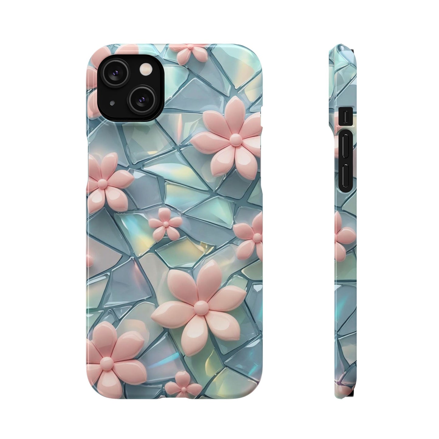 Snap Case Elegante Florale iPhone Handyhülle mit 3D-Effekt