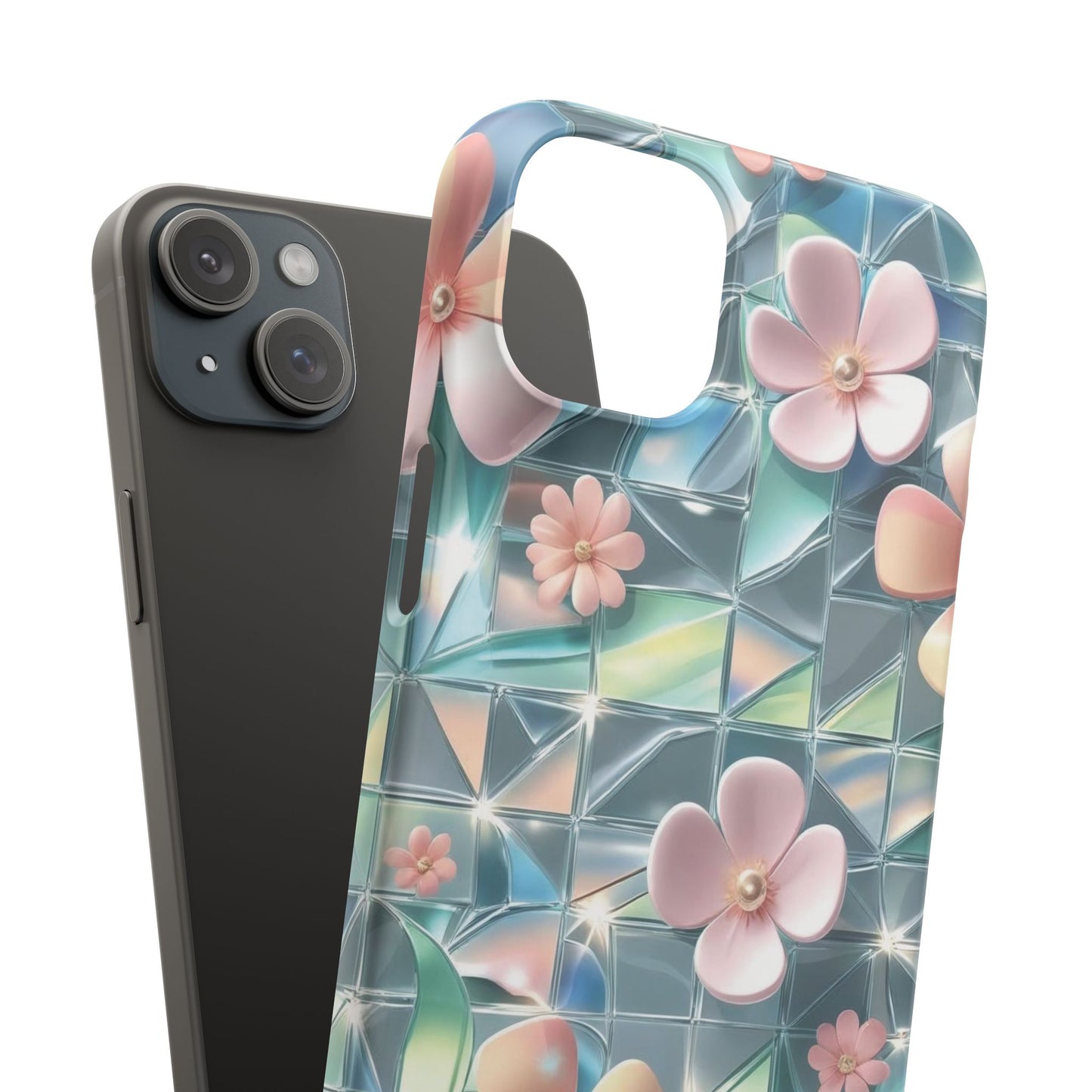 Snap Case iPhone Handyhülle mit 3D-Effekt Blumenmuster