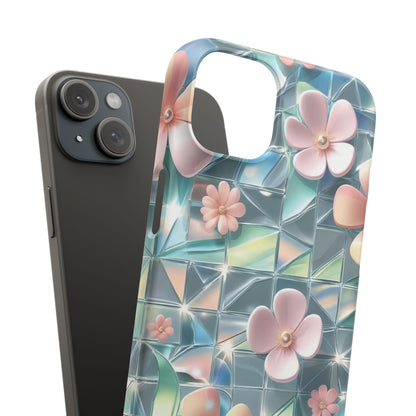 Snap Case iPhone Handyhülle mit 3D-Effekt Blumenmuster