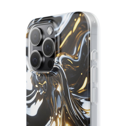 iPhone Handyhülle Flexi Case - Schwarz-Silber Metallic