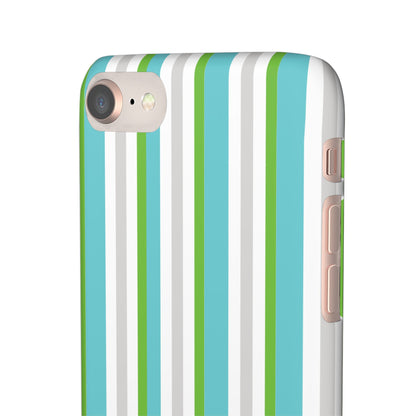 iPhone Snap Case - Modernes Abstraktes Design mit Grünen und Weißen Linien