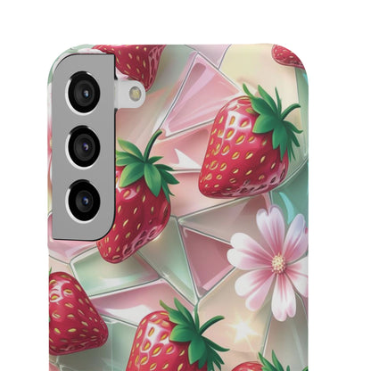 Snap Case Samsung Handyhülle - 3D Effekt Erdbeeren
