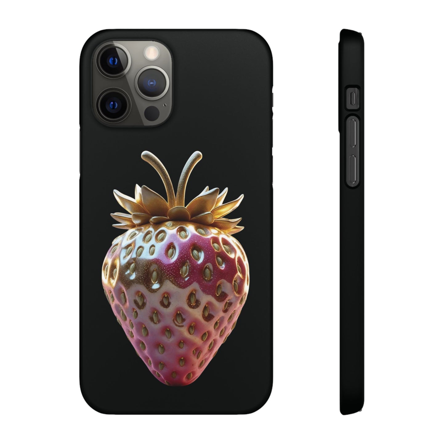 Snap Case iPhone Handyhülle - 3D Effekt Erdbeeren