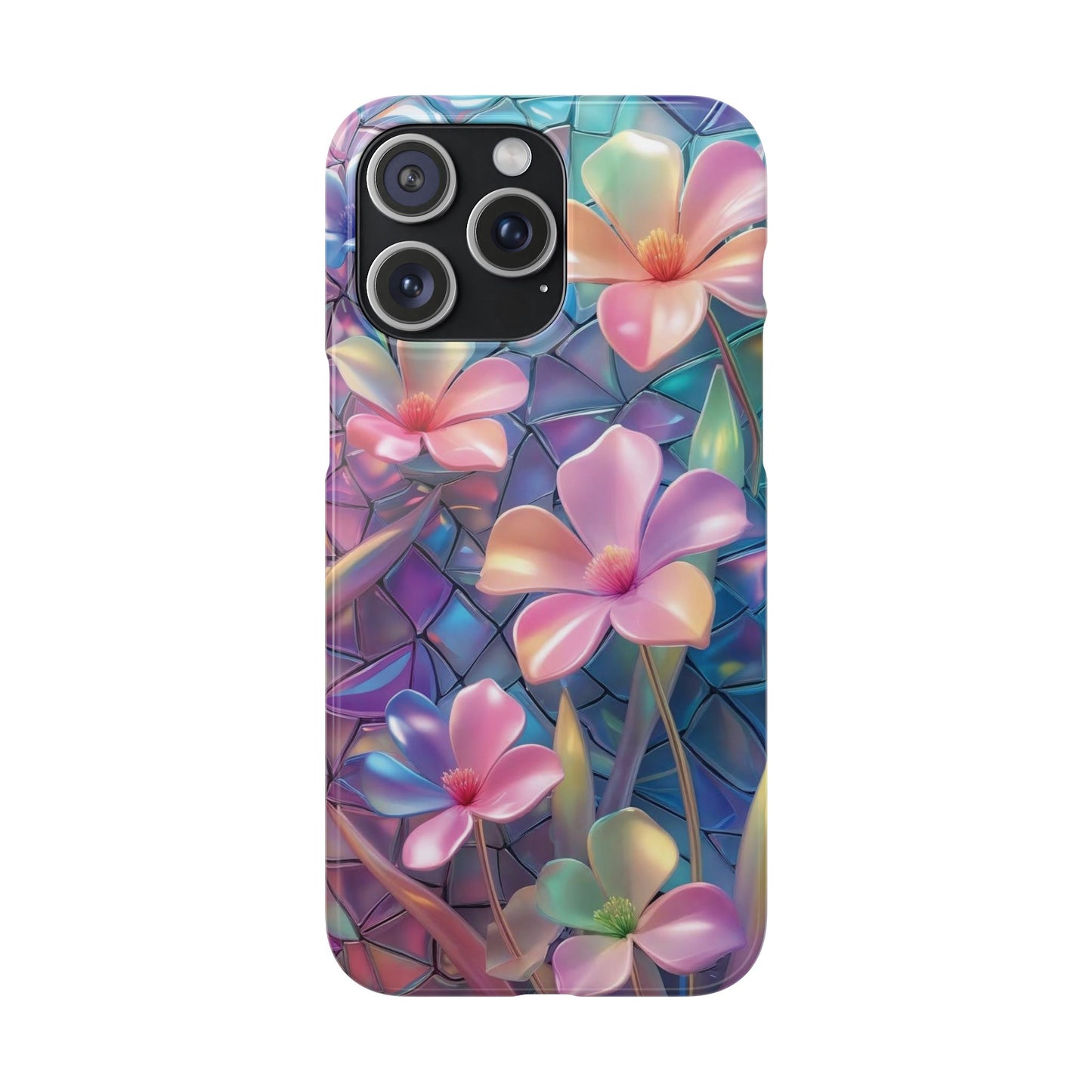 Snap Case Elegante Florale iPhone Handyhülle mit 3D-Effekt