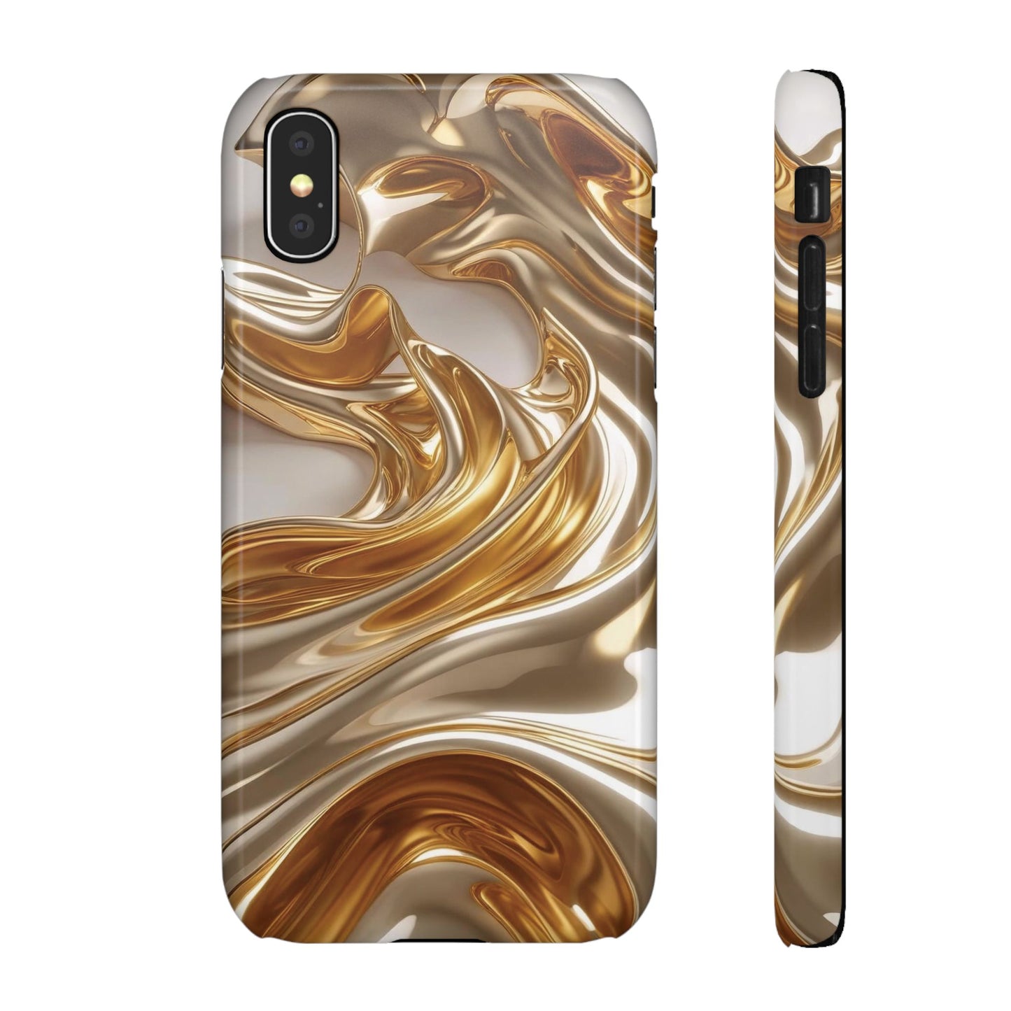 Snap Case iPhone Handyhülle – Gold Dynamic Liquid 3D Effekt