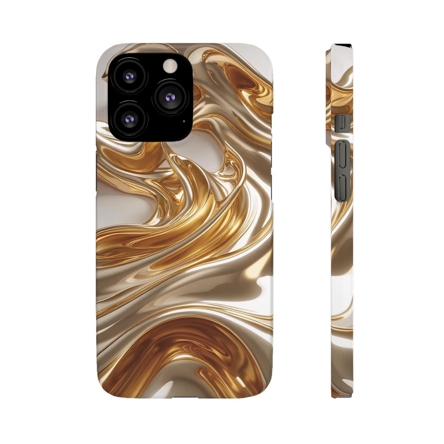 Snap Case iPhone Handyhülle – Gold Dynamic Liquid 3D Effekt