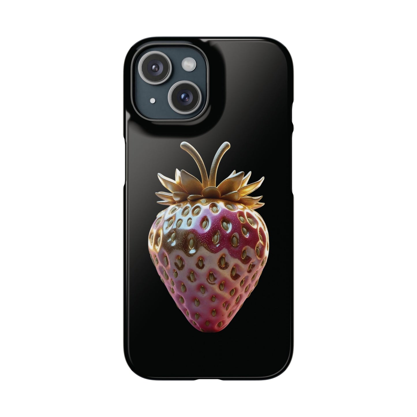 Snap Case iPhone Handyhülle - 3D Effekt Erdbeeren