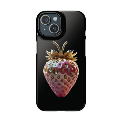 Snap Case iPhone Handyhülle - 3D Effekt Erdbeeren