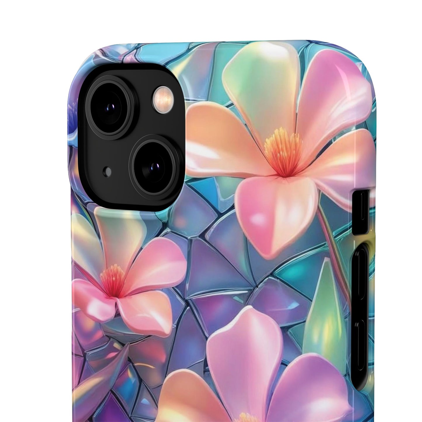 Snap Case Elegante Florale iPhone Handyhülle mit 3D-Effekt