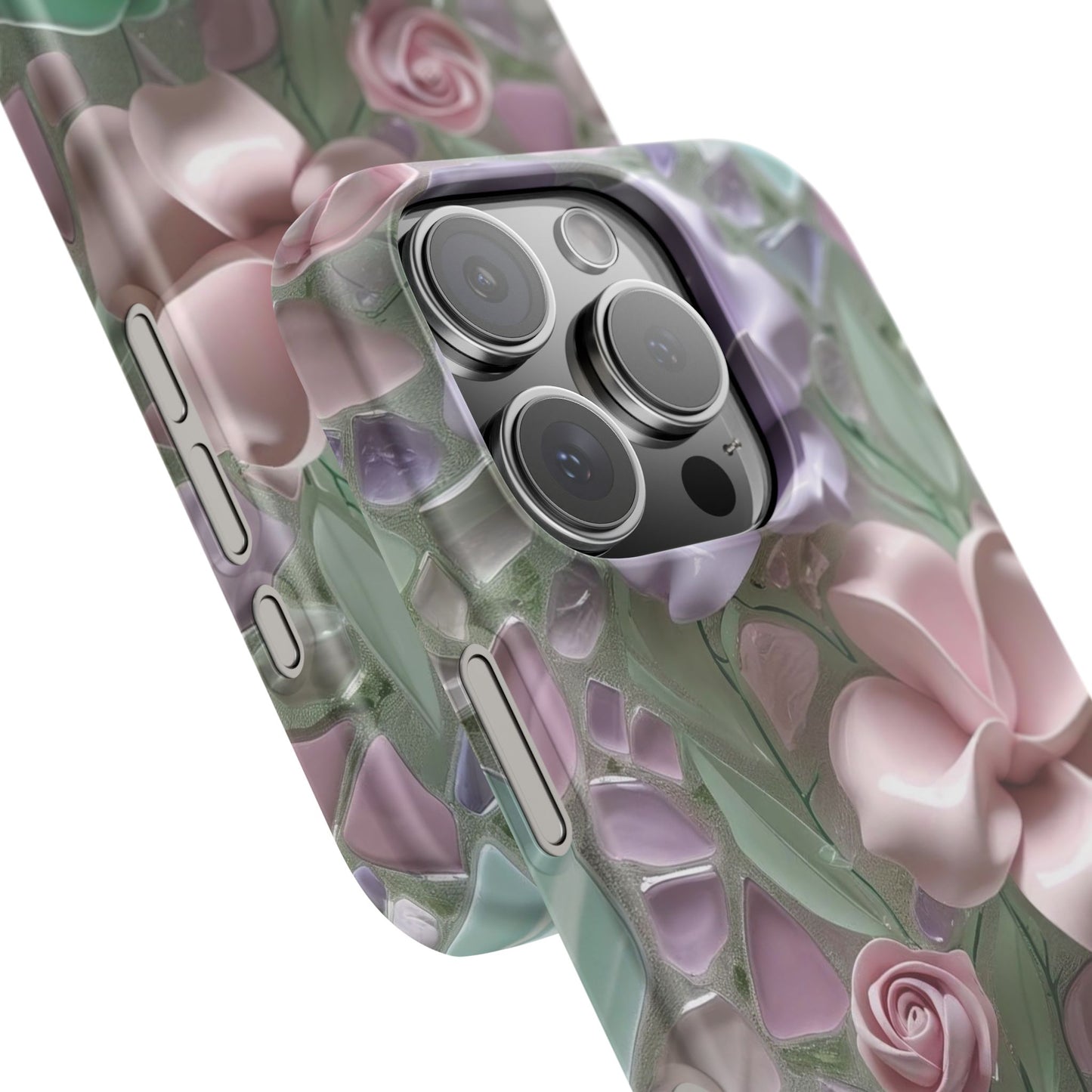 Snap Case Elegante Florale iPhone Handyhülle mit 3D-Effekt