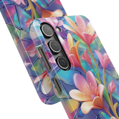 Snap Case Elegante Florale Samsung Handyhülle mit 3D-Effekt