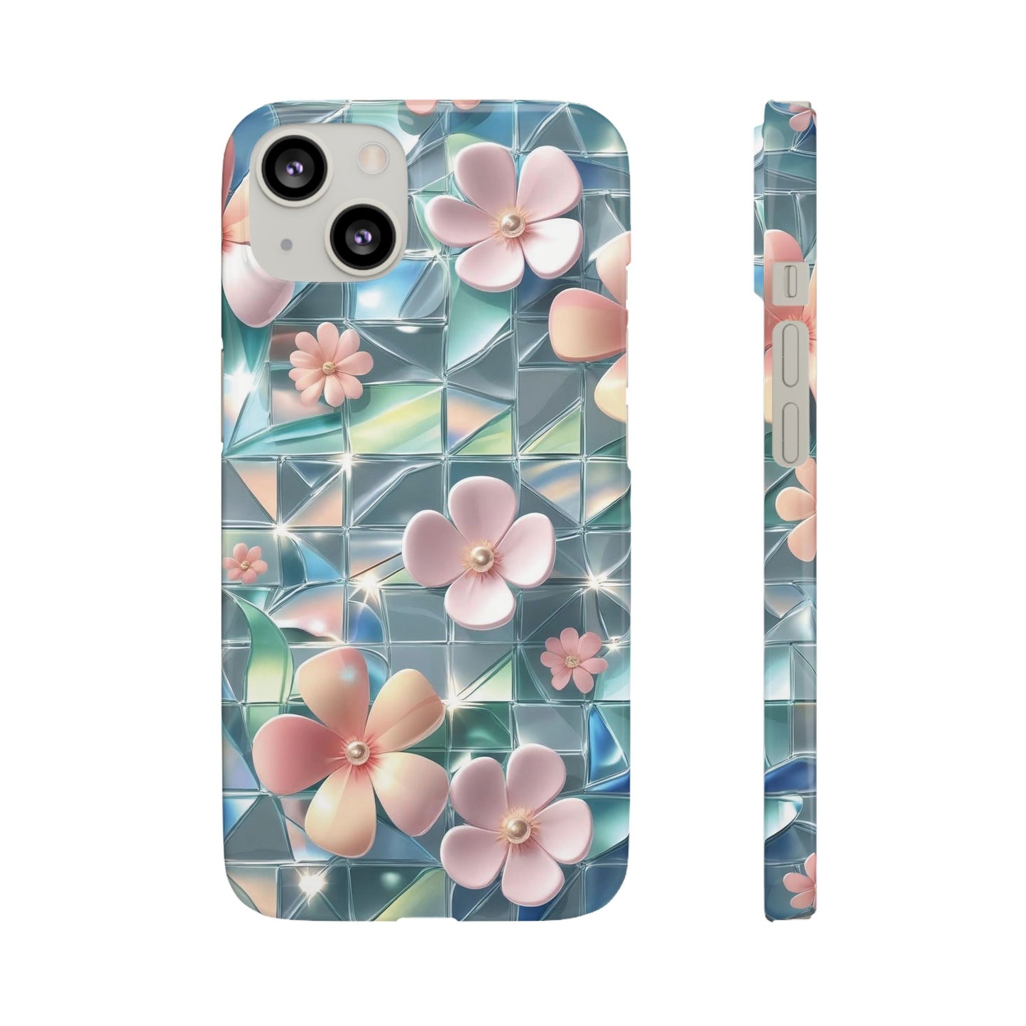 Snap Case iPhone Handyhülle mit 3D-Effekt Blumenmuster