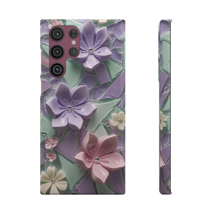 Snap Case Elegante Florale Samsung Handyhülle mit 3D-Effekt