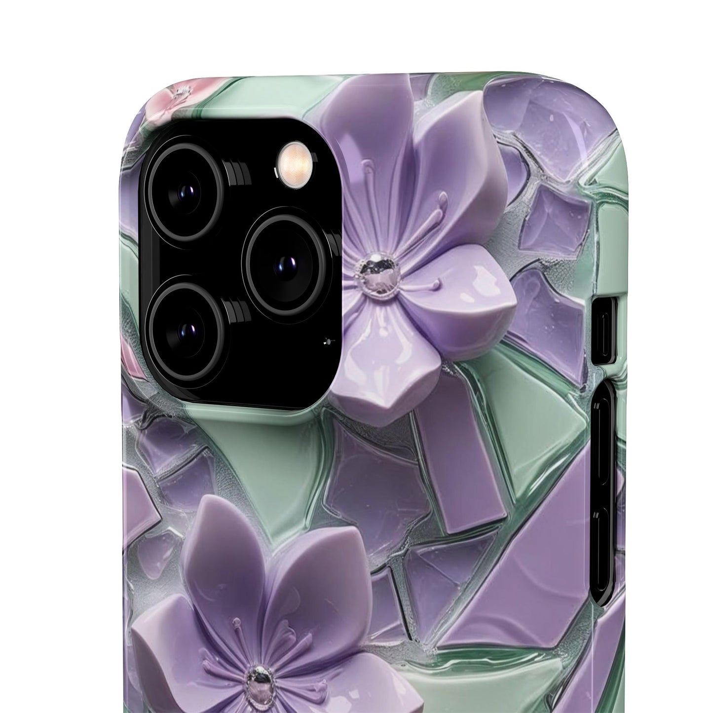 Snap Case Elegante Florale iPhone Handyhülle mit 3D-Effekt