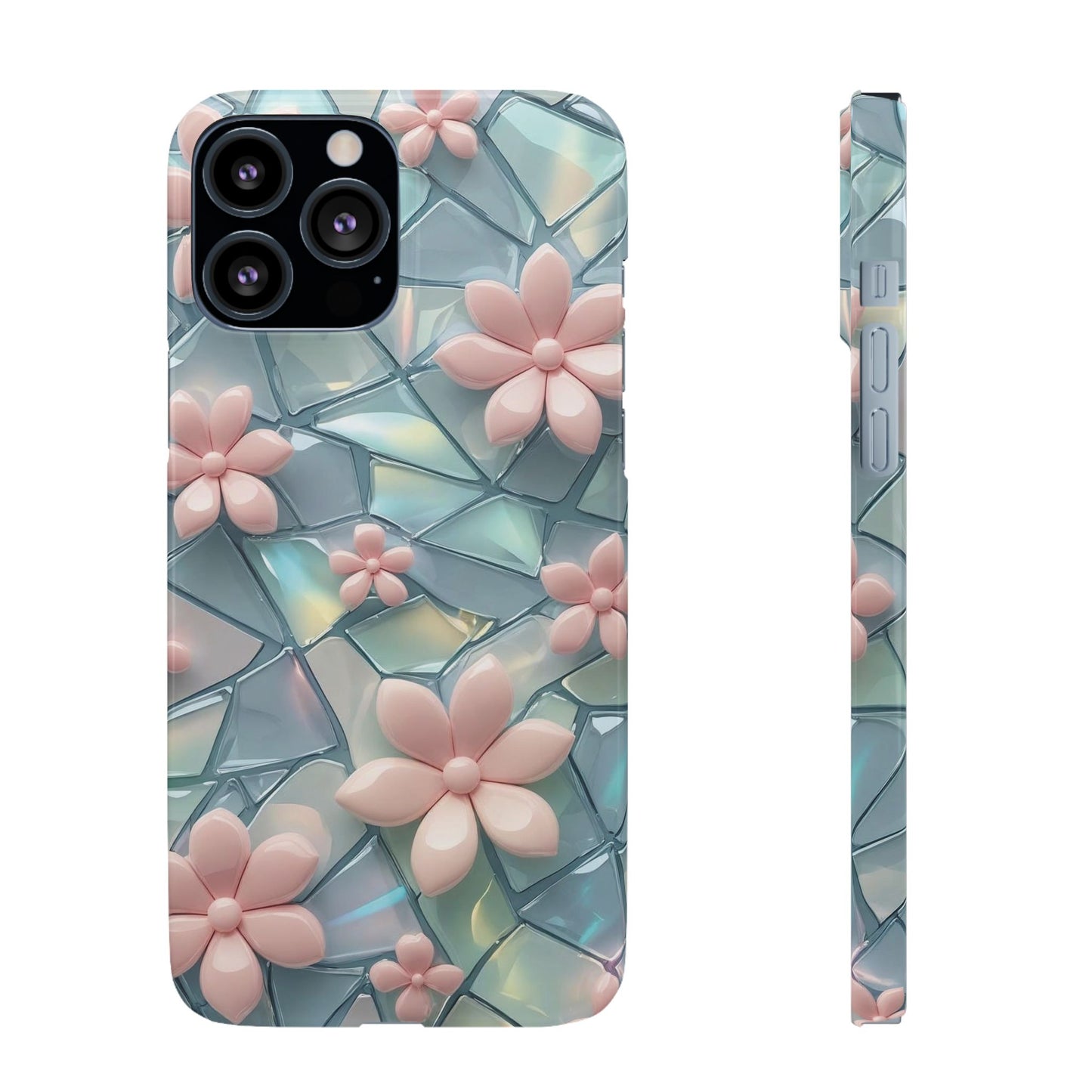 Snap Case Elegante Florale iPhone Handyhülle mit 3D-Effekt