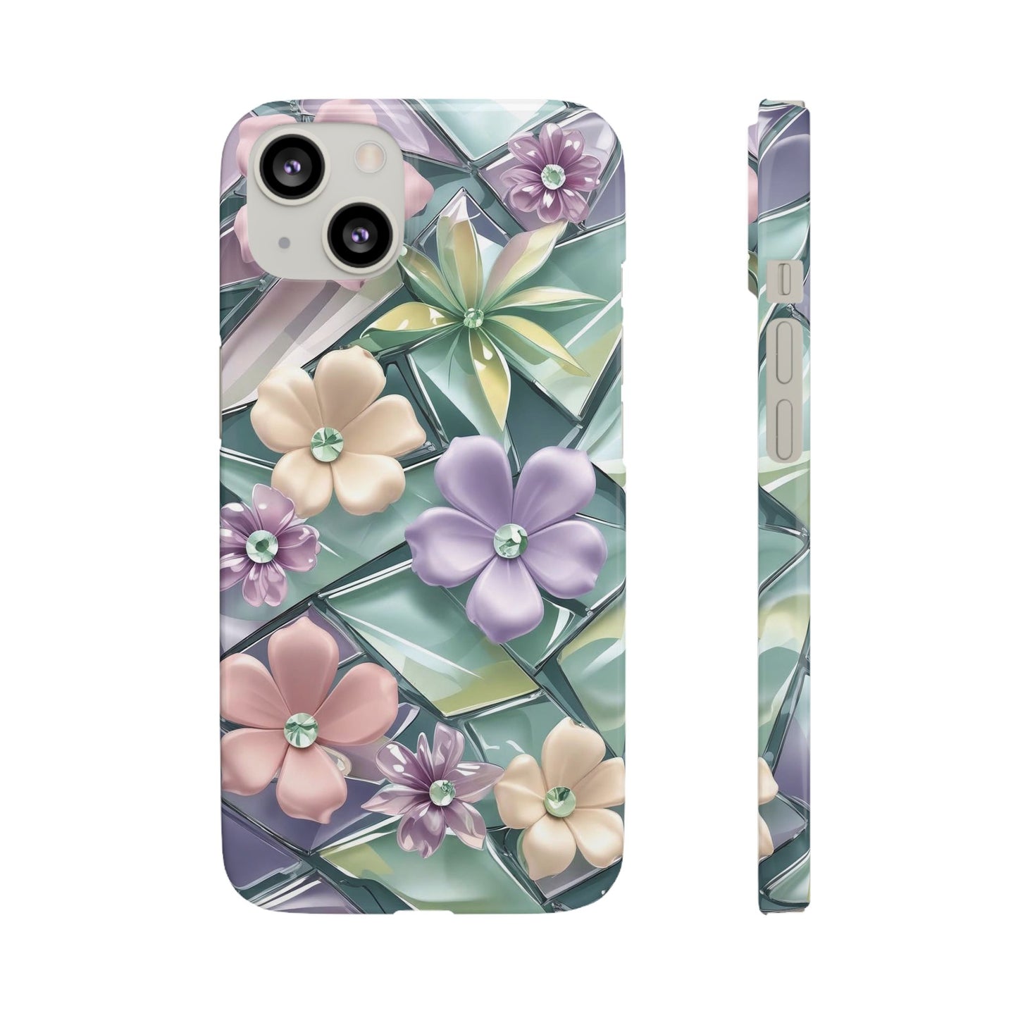 Snap Case Elegante Florale iPhone Handyhülle mit 3D-Effekt