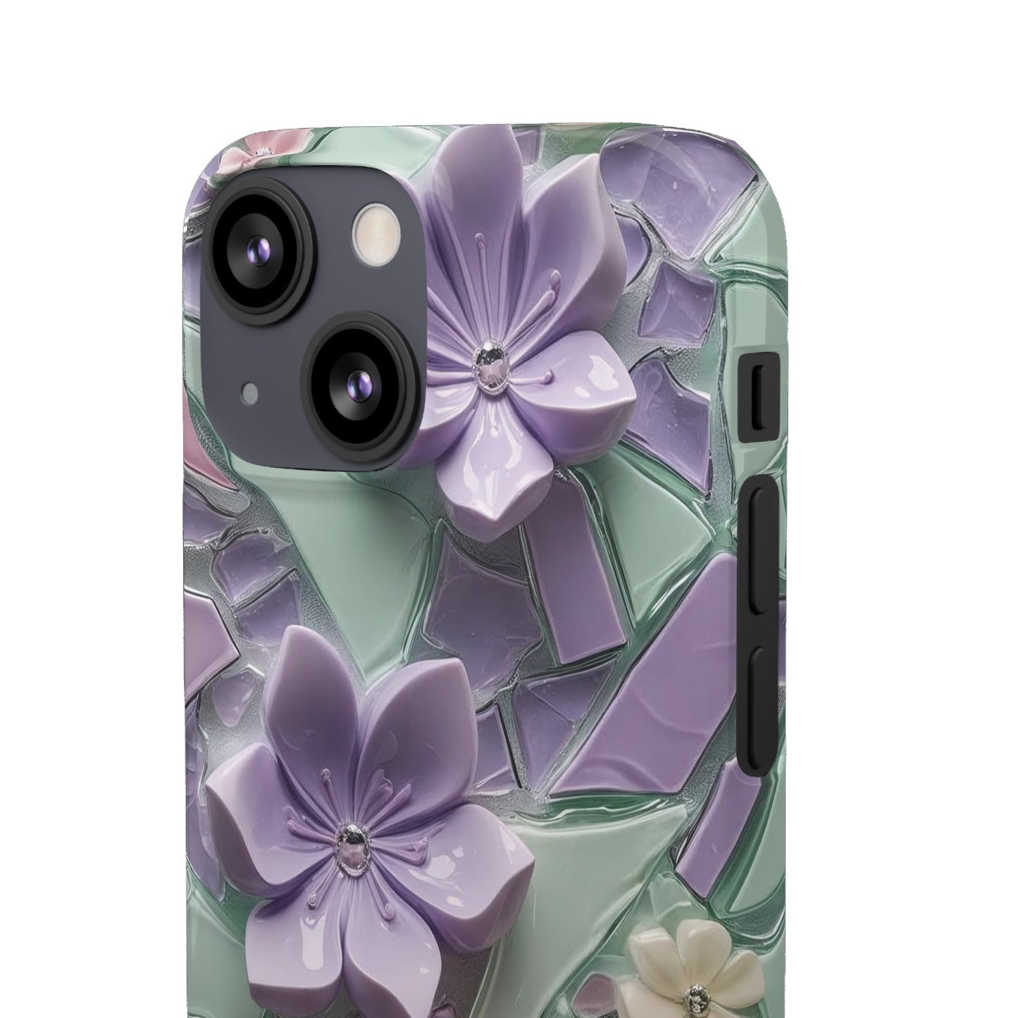Snap Case Elegante Florale iPhone Handyhülle mit 3D-Effekt