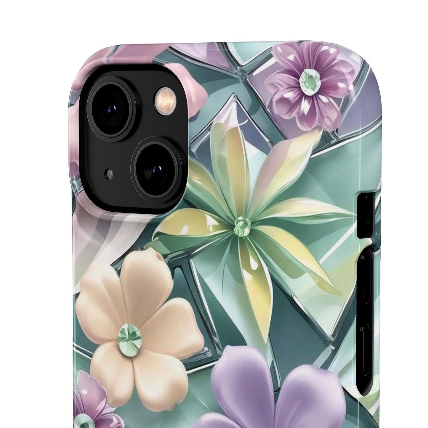 Snap Case Elegante Florale iPhone Handyhülle mit 3D-Effekt