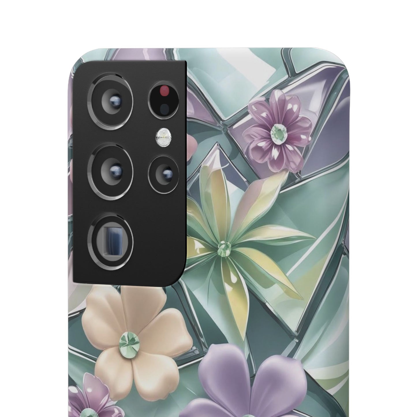 Snap Case Elegante Florale Samsung Handyhülle mit 3D-Effekt