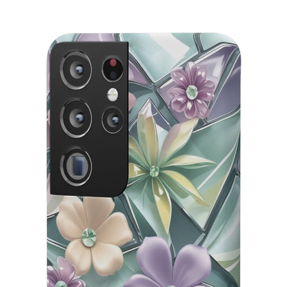Snap Case Elegante Florale Samsung Handyhülle mit 3D-Effekt