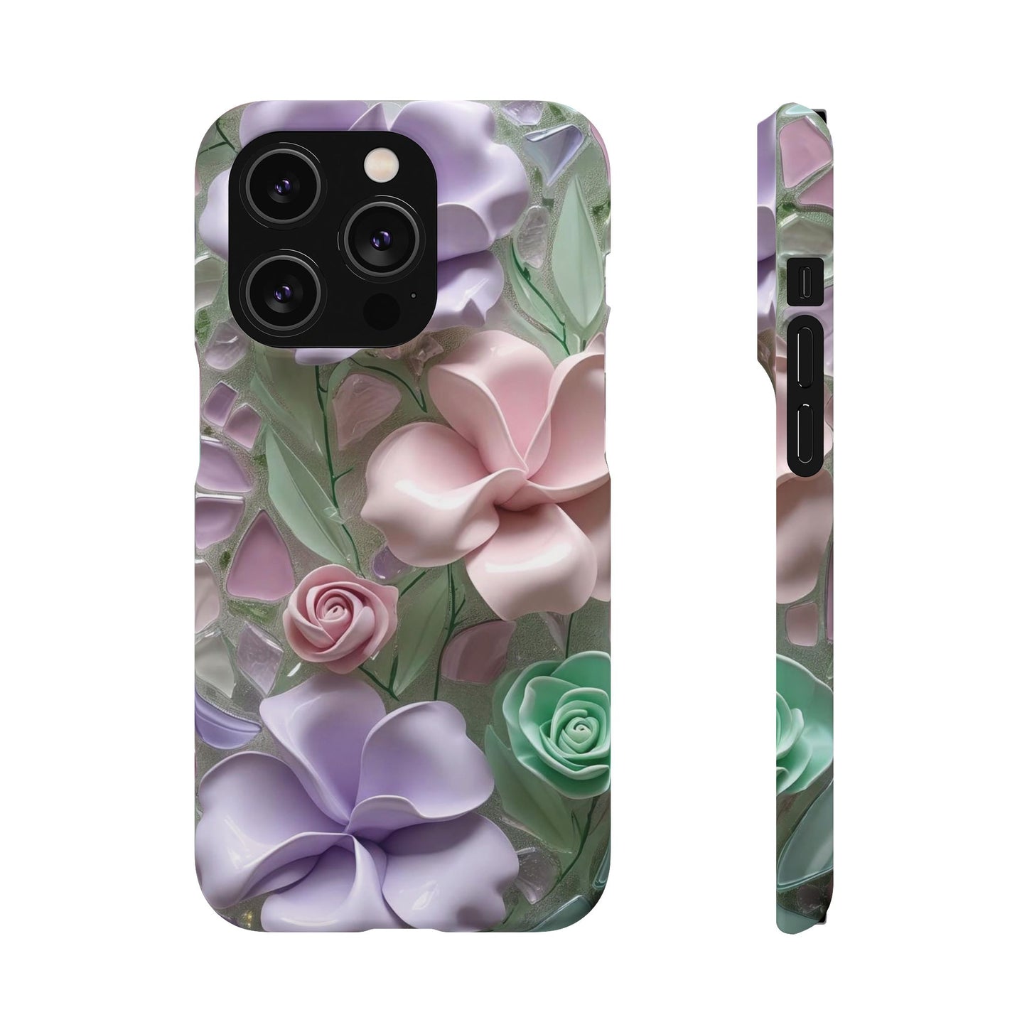 Snap Case Elegante Florale iPhone Handyhülle mit 3D-Effekt