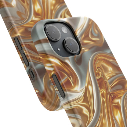 Snap Case iPhone Handyhülle – Gold Dynamic Liquid 3D Effekt