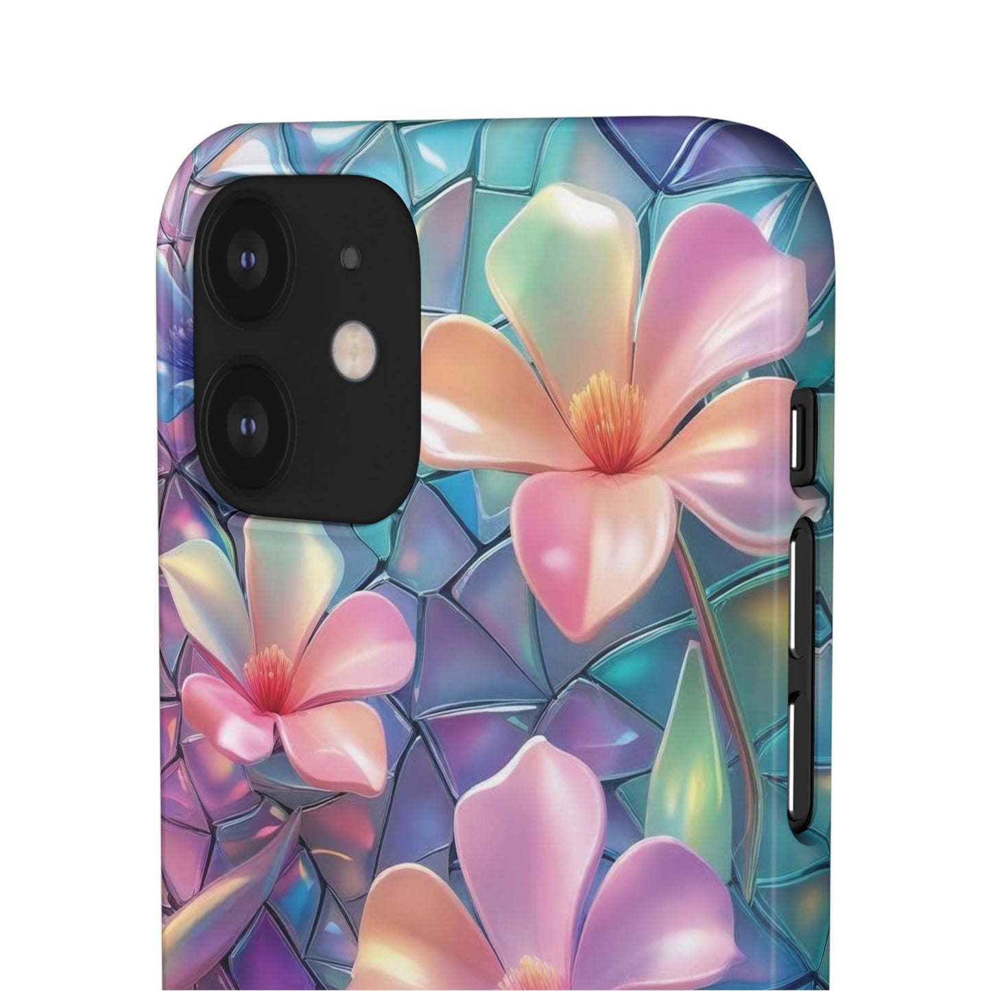 Snap Case Elegante Florale iPhone Handyhülle mit 3D-Effekt