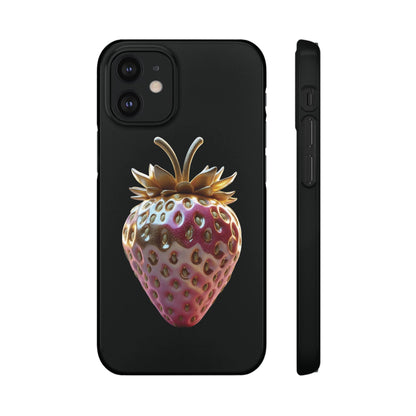 Snap Case iPhone Handyhülle - 3D Effekt Erdbeeren