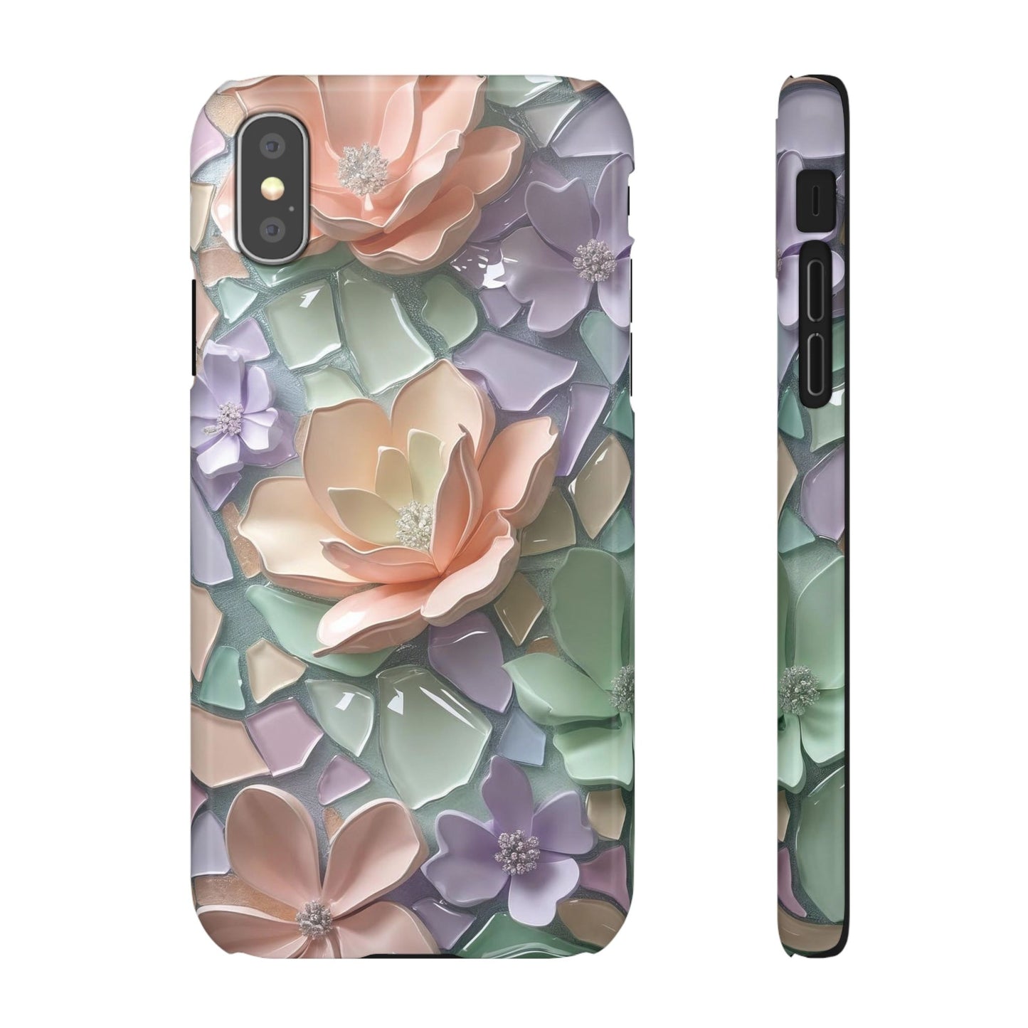 Snap Case Elegante Florale iPhone Handyhülle mit 3D-Effekt
