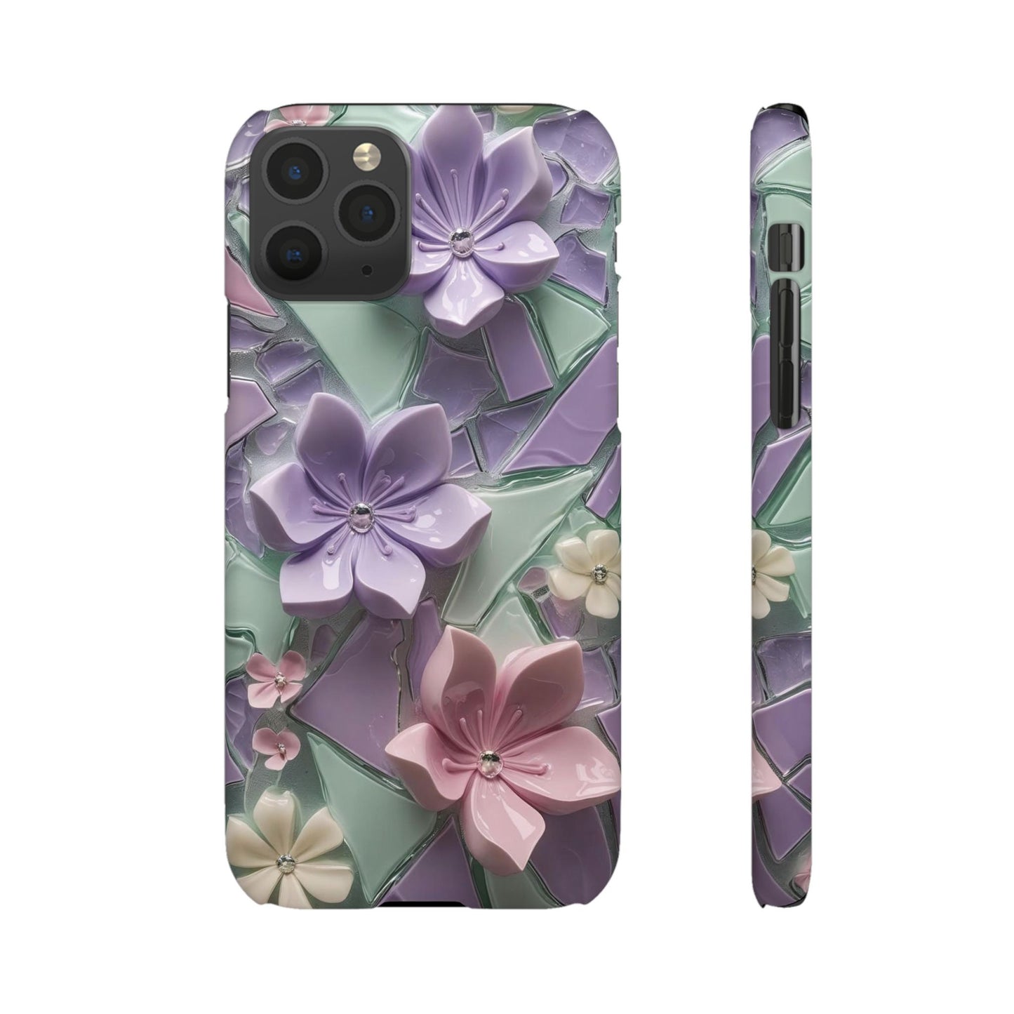 Snap Case Elegante Florale iPhone Handyhülle mit 3D-Effekt