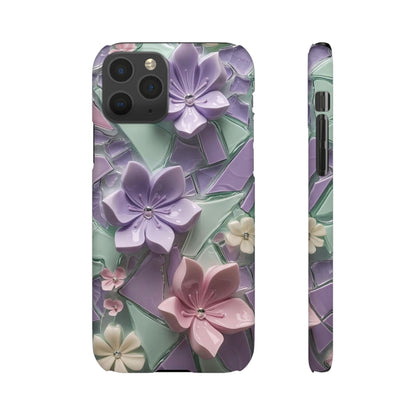 Snap Case Elegante Florale iPhone Handyhülle mit 3D-Effekt